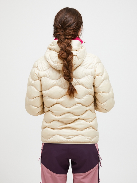 Cream Women Peak Performance Helium Hood Down Jacket | US-LOKXI5874