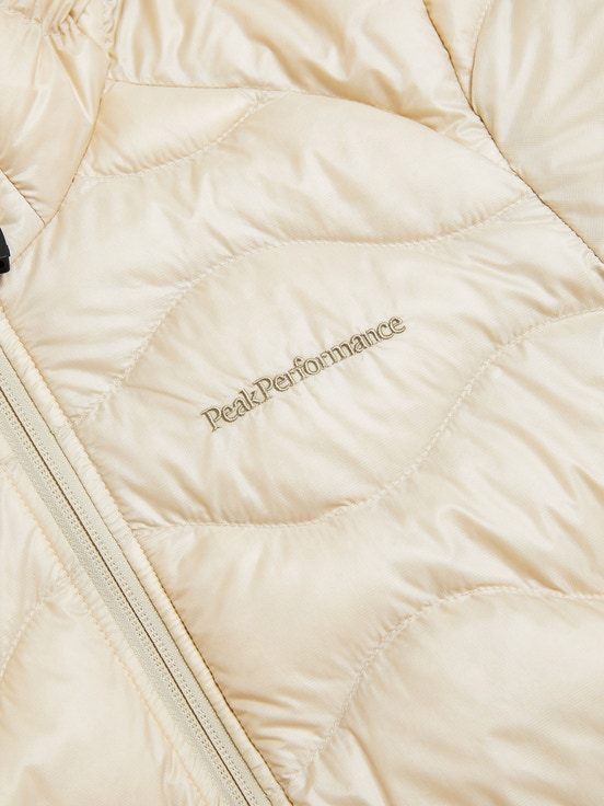 Cream Women Peak Performance Helium Hood Down Jacket | US-LOKXI5874