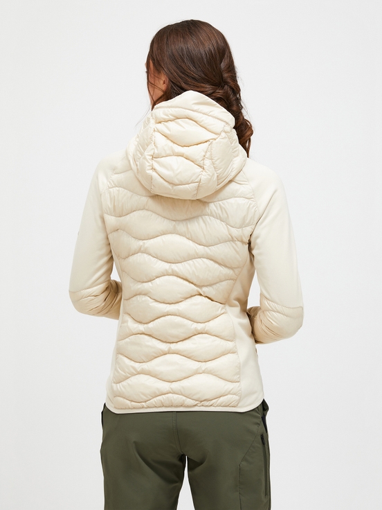 Cream Women Peak Performance Helium Hybrid Hood Down Jacket | US-BYNAS2367