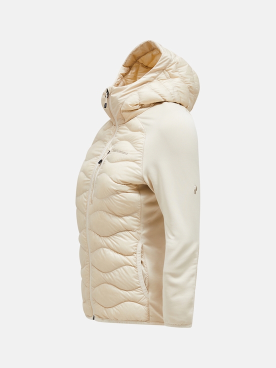 Cream Women Peak Performance Helium Hybrid Hood Down Jacket | US-BYNAS2367