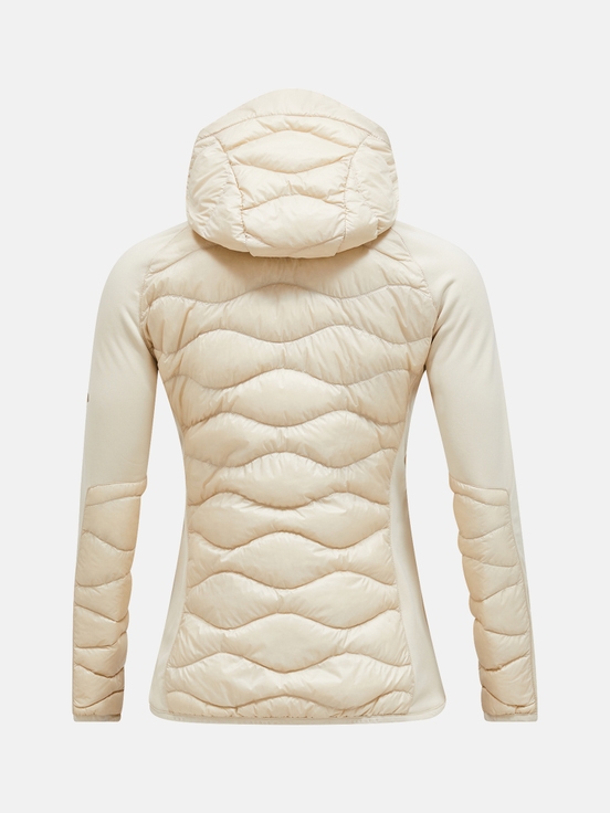 Cream Women Peak Performance Helium Hybrid Hood Down Jacket | US-BYNAS2367