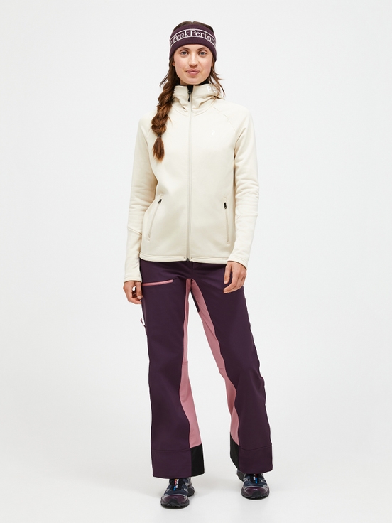 Cream Women Peak Performance Rider Zip Hood Midlayers | US-GRMDW2378