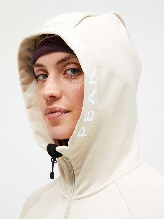 Cream Women Peak Performance Rider Zip Hood Midlayers | US-GRMDW2378