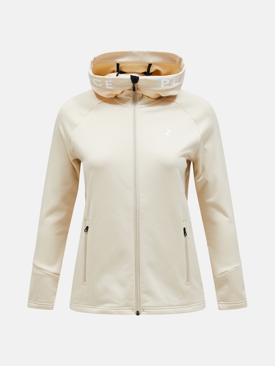 Cream Women Peak Performance Rider Zip Hood Midlayers | US-GRMDW2378