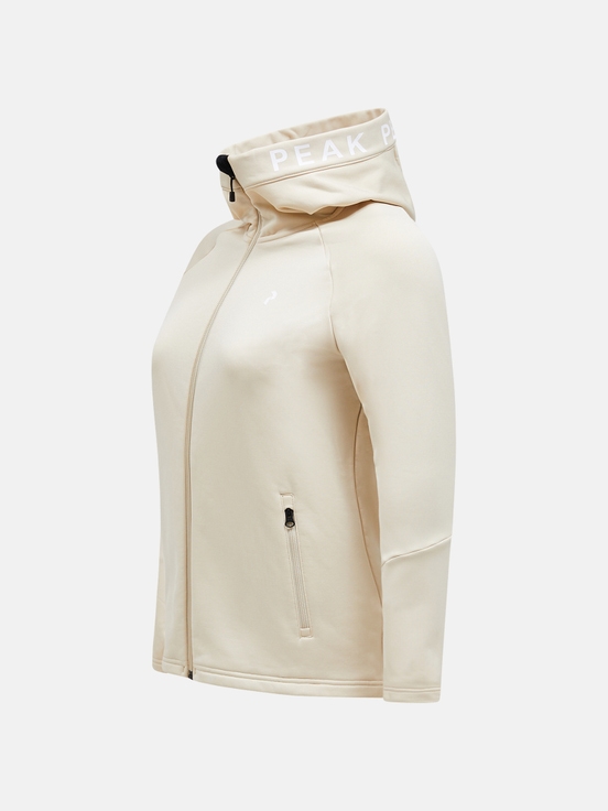 Cream Women Peak Performance Rider Zip Hood Midlayers | US-GRMDW2378