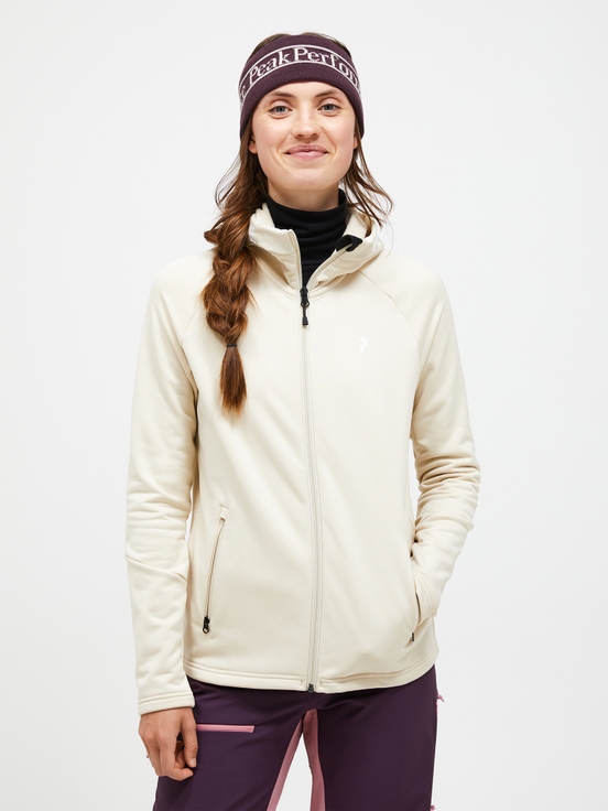 Cream Women Peak Performance Rider Zip Hood Midlayers | US-GRMDW2378