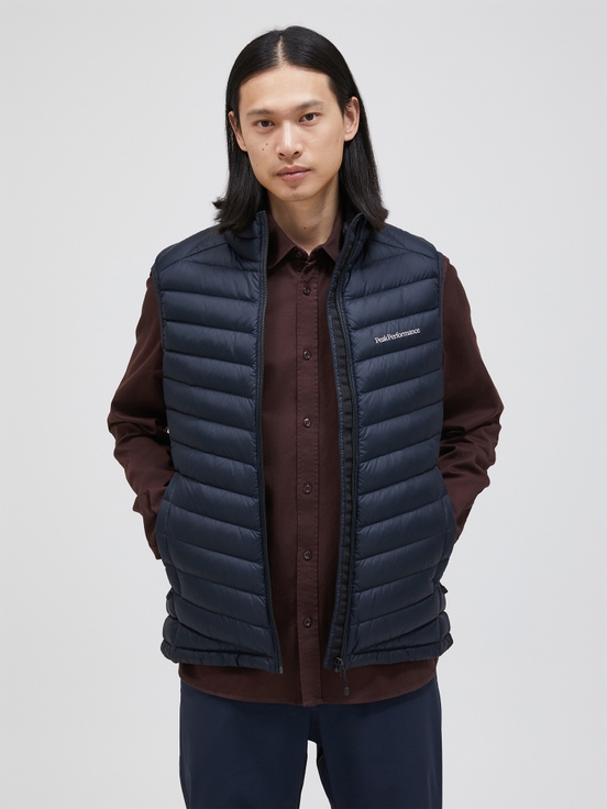 Dark Blue Men Peak Performance Frost Down Vest | US-MWKFV0312