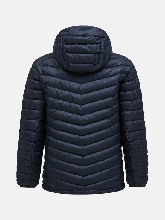 Dark Blue Men Peak Performance Frost Hood Down Jacket | US-ZNYTC4260