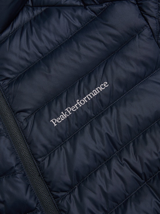 Dark Blue Men Peak Performance Frost Hood Down Jacket | US-ZNYTC4260