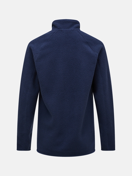 Dark Blue Men Peak Performance Pile Zip Fleece Jacket | US-XWZMA2946