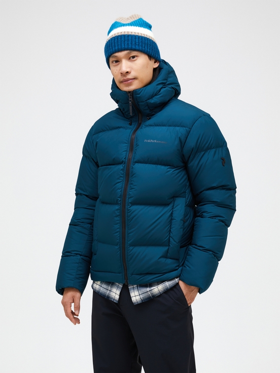 Dark Blue Men Peak Performance Rivel Down Jacket | US-SXLMY1587