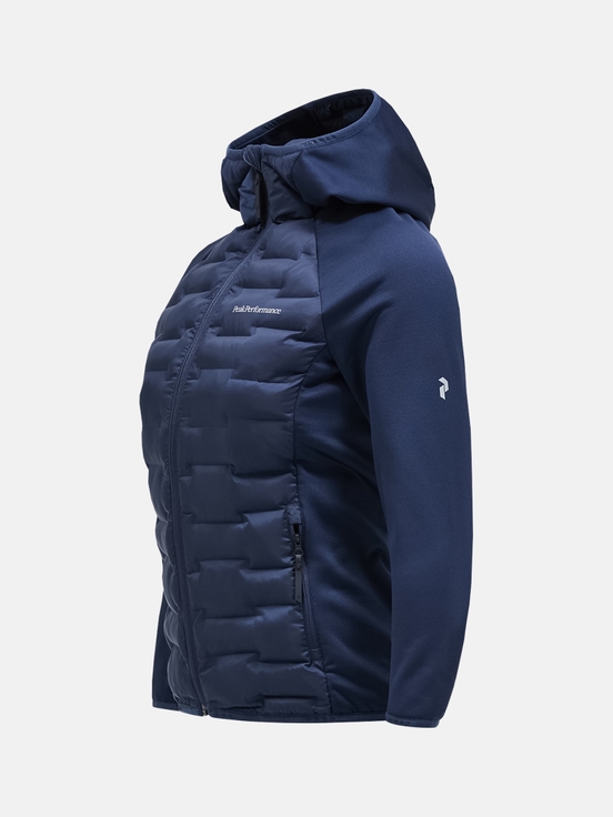 Dark Blue Women Peak Performance Argon Hybrid Hood Winter Jacket | US-UAPGM5817