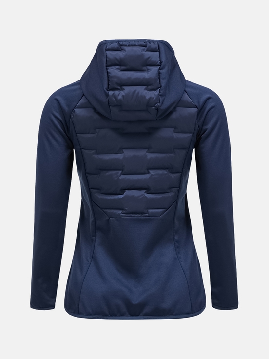 Dark Blue Women Peak Performance Argon Hybrid Hood Winter Jacket | US-UAPGM5817