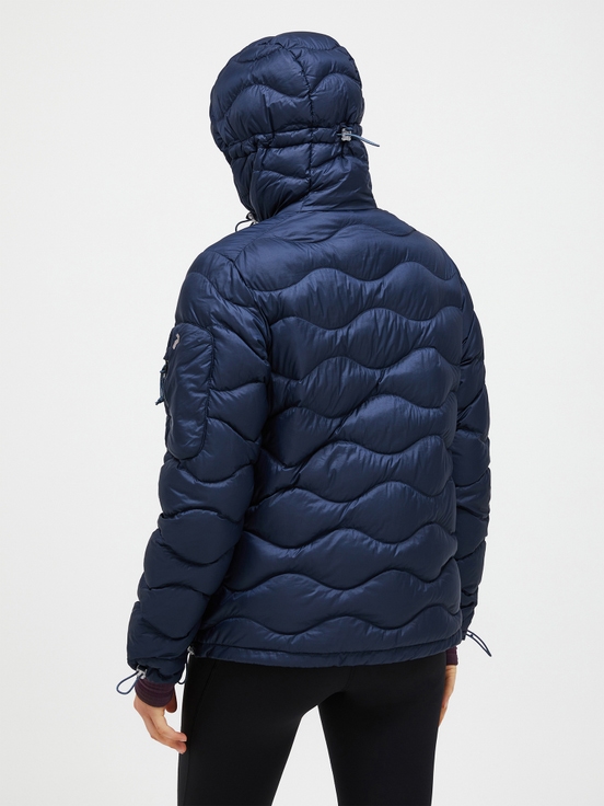 Dark Blue Women Peak Performance Helium Utility Hood Down Jacket | US-ZAFNX9140