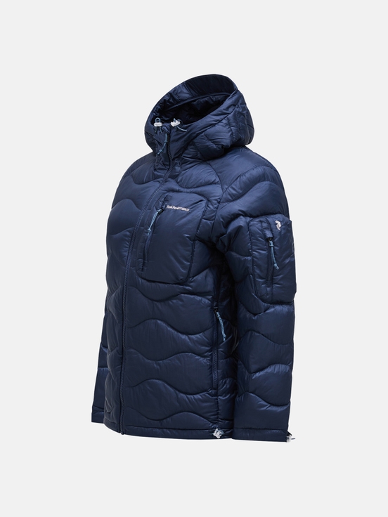 Dark Blue Women Peak Performance Helium Utility Hood Down Jacket | US-ZAFNX9140