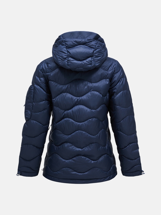 Dark Blue Women Peak Performance Helium Utility Hood Down Jacket | US-ZAFNX9140