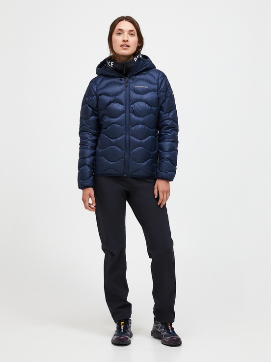 Dark Blue Women Peak Performance Helium Hood Down Jacket | US-POHTU8427