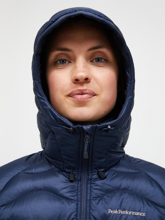 Dark Blue Women Peak Performance Helium Hood Down Jacket | US-POHTU8427