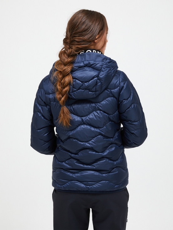 Dark Blue Women Peak Performance Helium Hood Down Jacket | US-POHTU8427