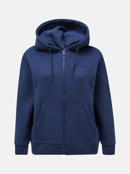 Dark Blue Women Peak Performance Original Small Logo Zip Hoodie | US-TCLGZ2173