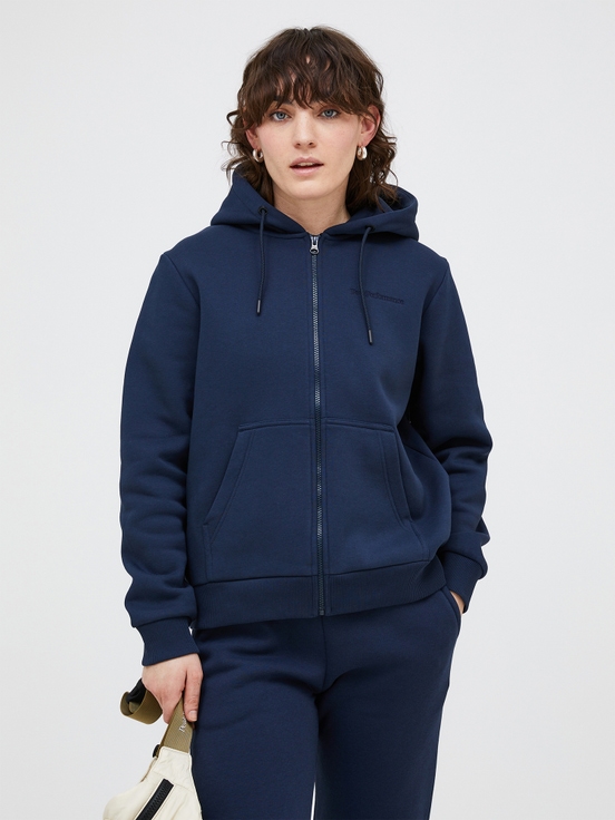 Dark Blue Women Peak Performance Original Small Logo Zip Hoodie | US-TCLGZ2173