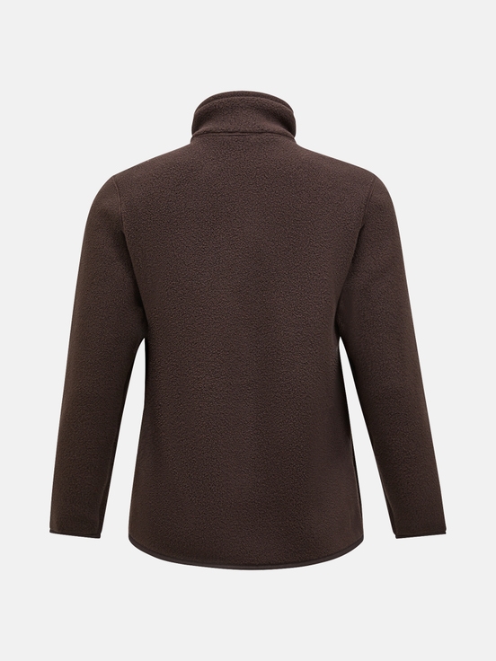 Dark Brown Women Peak Performance Fleece Snap T-neck Sweater | US-TJMZG7209