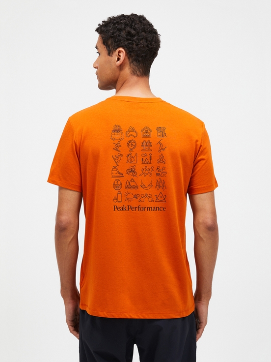 Dark Orange Men Peak Performance Explore Graphic T-shirt | US-AMWTY4879