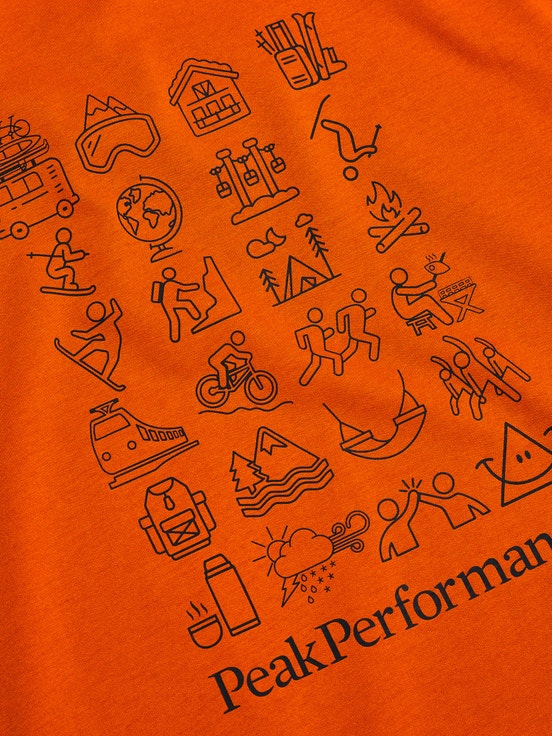 Dark Orange Men Peak Performance Explore Graphic T-shirt | US-AMWTY4879