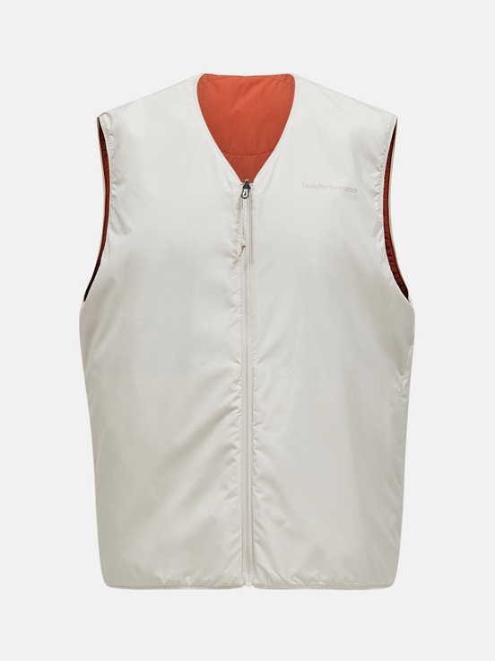 Dark Orange / White Men Peak Performance Insulated Reversible Vest | US-ODSWU1369