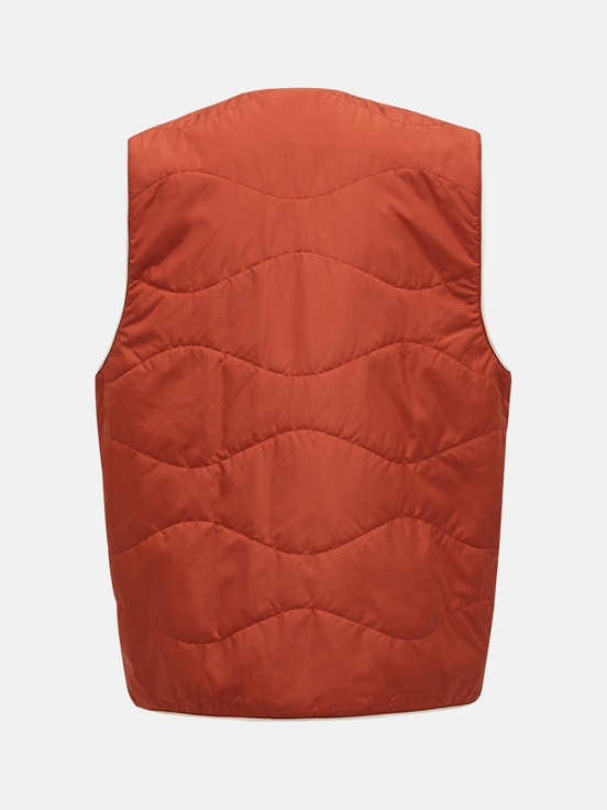 Dark Orange / White Men Peak Performance Insulated Reversible Vest | US-ODSWU1369