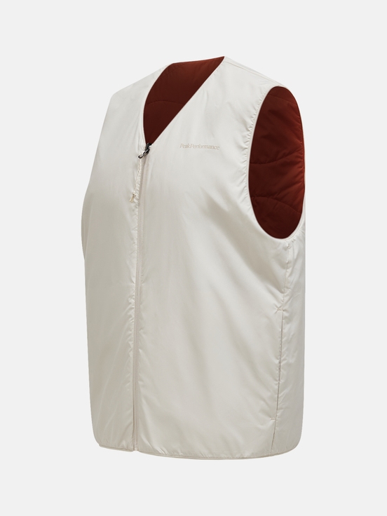 Dark Orange / White Men Peak Performance Insulated Reversible Vest | US-ODSWU1369