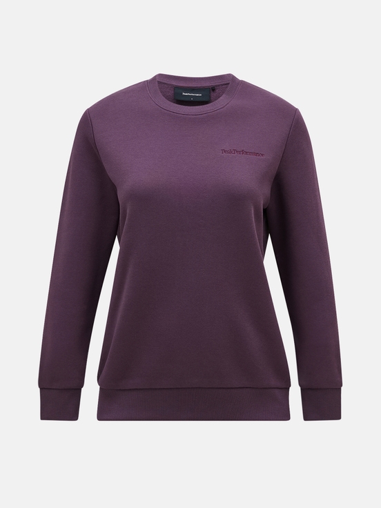 Dark Purlple Women Peak Performance Original Small Logo Crew Sweatshirt | US-XZRKI2781