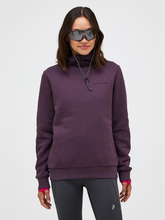 Dark Purlple Women Peak Performance Original Small Logo Crew Sweatshirt | US-XZRKI2781