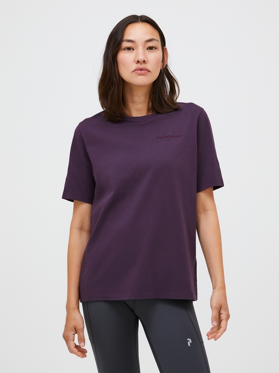 Dark Purlple Women Peak Performance Original Small Logo T-shirt | US-FZGSJ9081