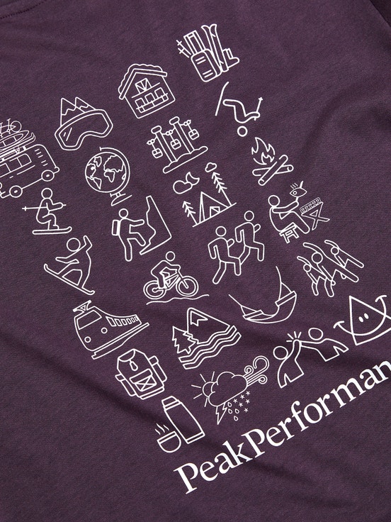 Dark Purple Women Peak Performance Explore Graphic T-shirt | US-YRUGL4389