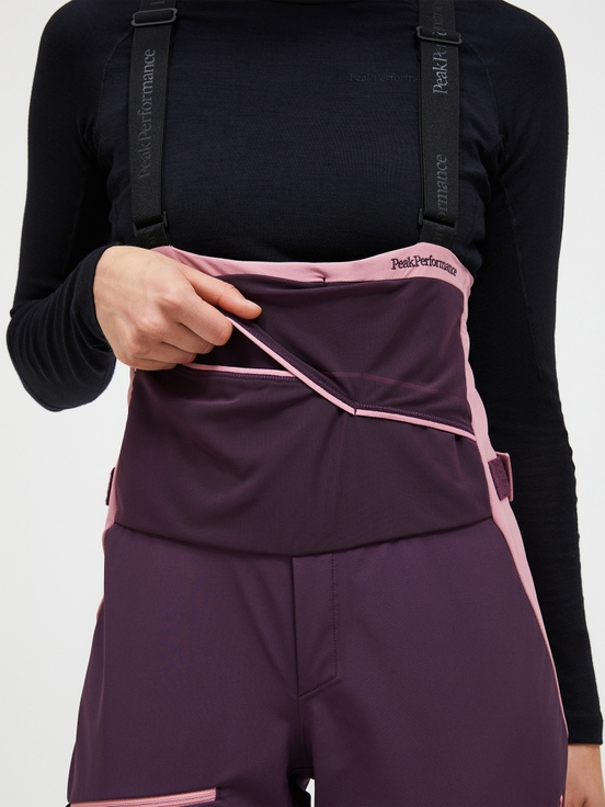 Dark Purple Women Peak Performance Stretch Softshell Bib Pants | US-BXZDE5238