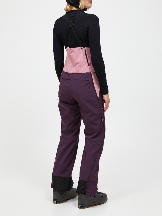 Dark Purple Women Peak Performance Stretch Softshell Bib Pants | US-BXZDE5238