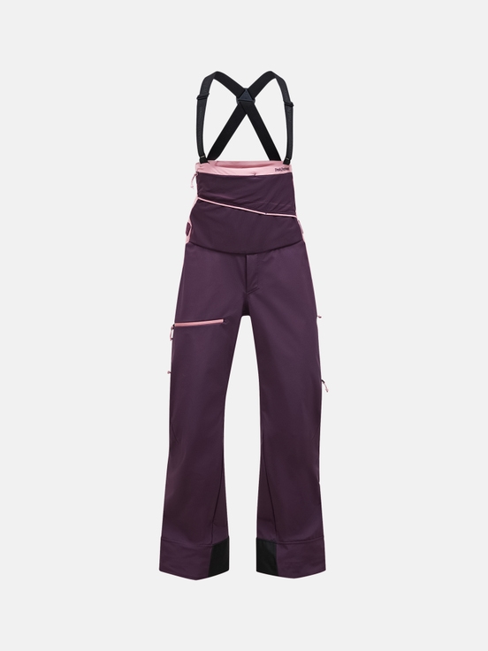 Dark Purple Women Peak Performance Stretch Softshell Bib Pants | US-BXZDE5238