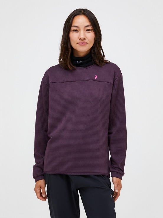 Dark Purple Women Peak Performance Trail Polartec® Power Grid™ Crew Fleece | US-IVXZE1984