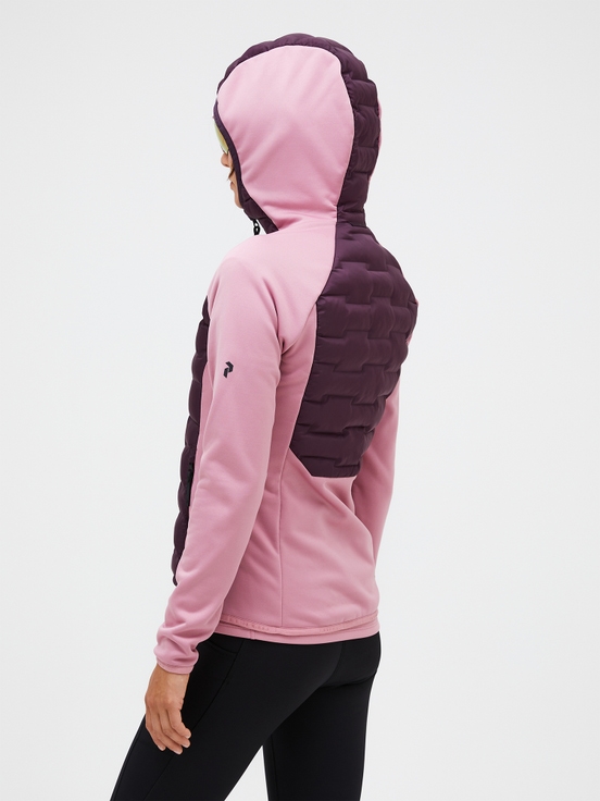 Dark Purple / Pink Women Peak Performance Argon Hybrid Hood Winter Jacket | US-TAFOB5248