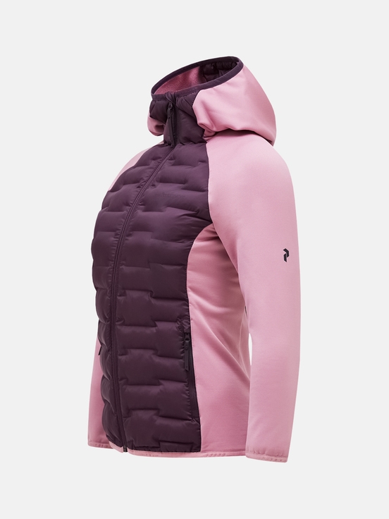 Dark Purple / Pink Women Peak Performance Argon Hybrid Hood Winter Jacket | US-TAFOB5248