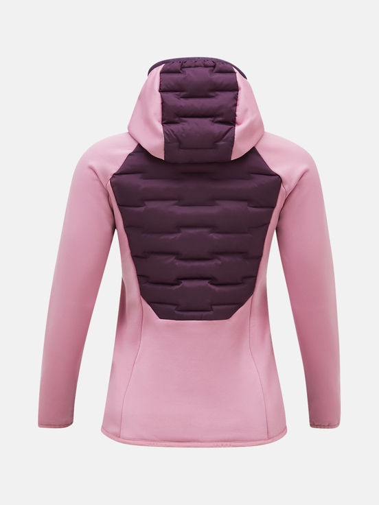 Dark Purple / Pink Women Peak Performance Argon Hybrid Hood Winter Jacket | US-TAFOB5248