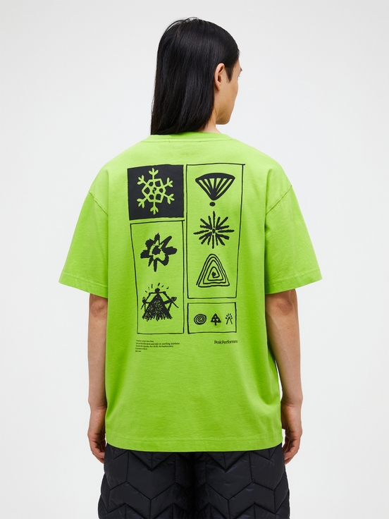 Green Men Peak Performance Graphic T-shirt | US-PVWMK7403