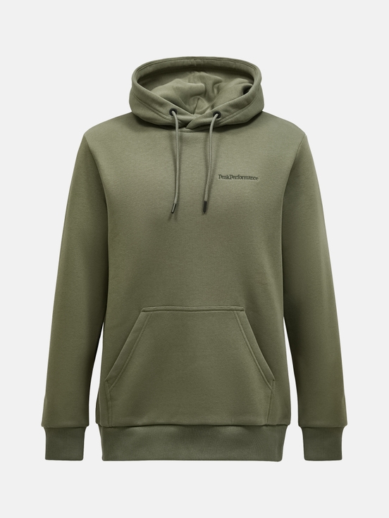 Green Men Peak Performance Original Small Logo Hood Hoodie | US-TPQLV0945