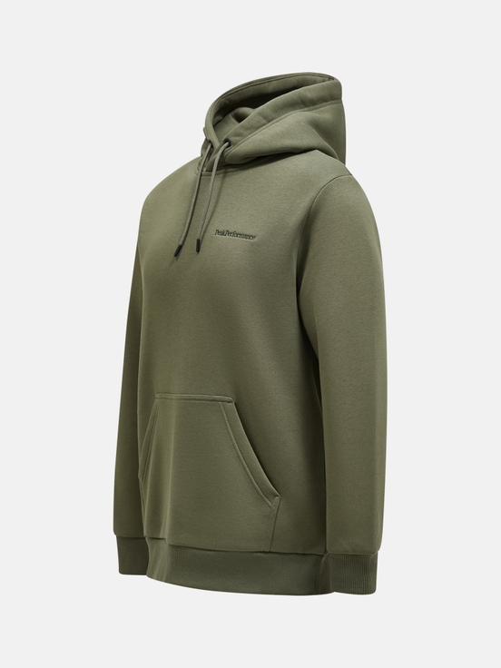 Green Men Peak Performance Original Small Logo Hood Hoodie | US-TPQLV0945