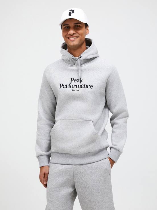 Grey Men Peak Performance Original Hoodie | US-OLPZQ6087