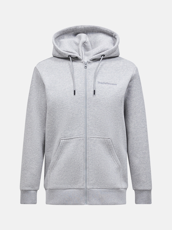 Grey Men Peak Performance Original Small Logo Zip Hoodie | US-NRJKQ5860