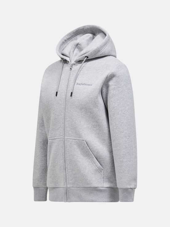 Grey Men Peak Performance Original Small Logo Zip Hoodie | US-NRJKQ5860