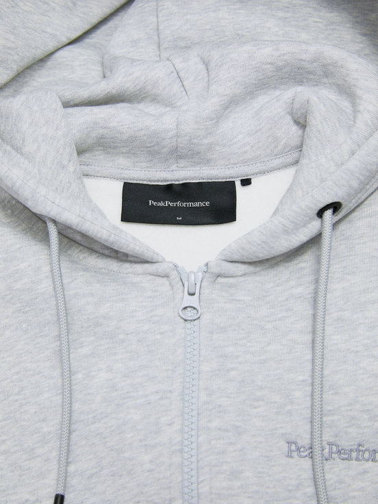 Grey Men Peak Performance Original Small Logo Zip Hoodie | US-NRJKQ5860