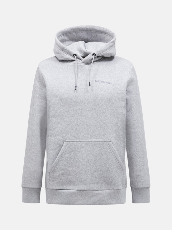 Grey Men Peak Performance Original Small Logo Hood Hoodie | US-PLGXE1432